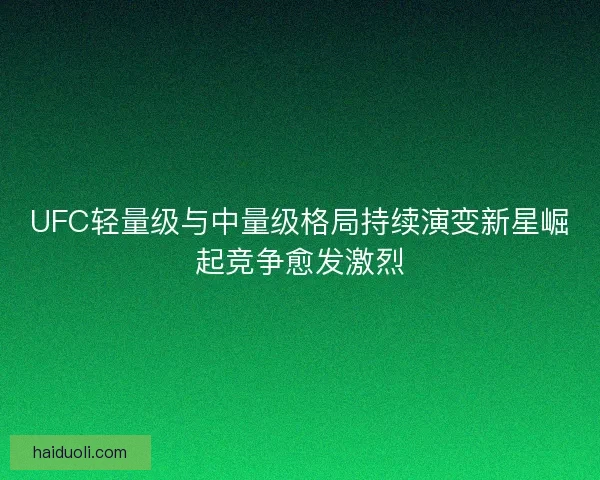 UFC轻量级与中量级格局持续演变新星崛起竞争愈发激烈